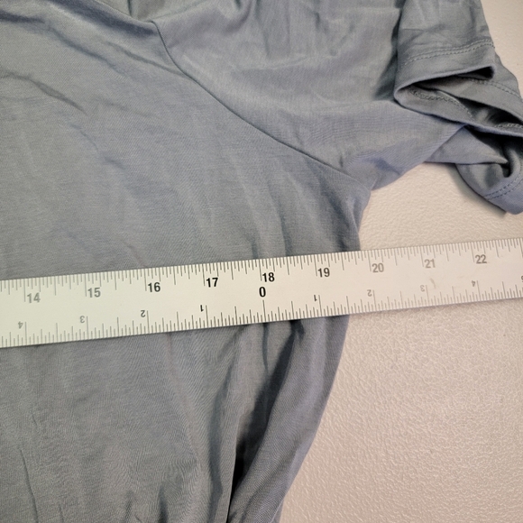 Barefoot Dreams Luxe Milk Jersey 3/4 Sleeve Wrap Dress Size 1X Waterloo Gray - Picture 6 of 7